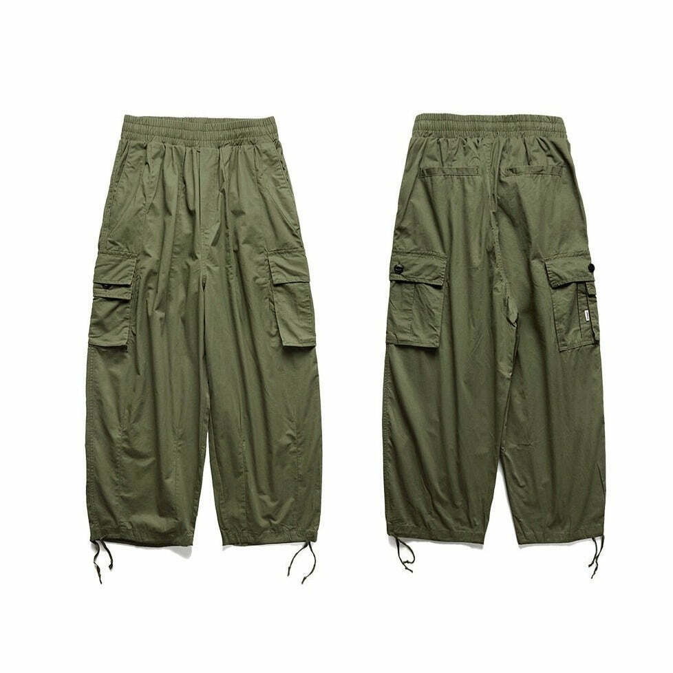 Cargo Parachute Pants: Y2K Fashion Staple with a Grunge Aesthetic Twist for Women's Niche Style