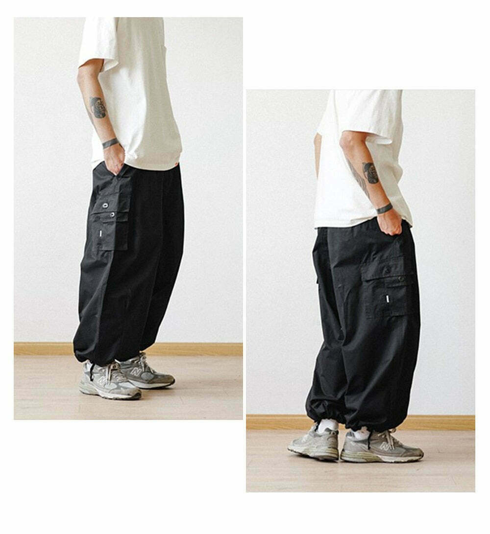 Cargo Parachute Pants: Y2K Fashion Staple with a Grunge Aesthetic Twist for Women's Niche Style