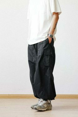 Cargo Parachute Pants: Y2K Fashion Staple with a Grunge Aesthetic Twist for Women's Niche Style