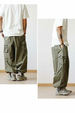 Cargo Parachute Pants: Y2K Fashion Staple with a Grunge Aesthetic Twist for Women's Niche Style