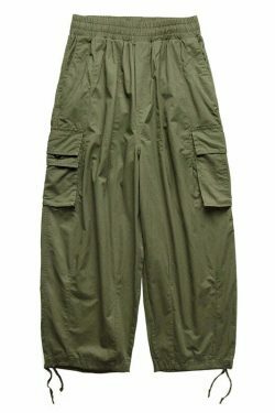Cargo Parachute Pants: Y2K Fashion Staple with a Grunge Aesthetic Twist for Women's Niche Style