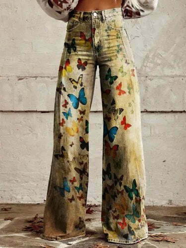 Casual Floral Wide Leg Pants - Y2K Fashion Coquette Aesthetic Grunge Style Cargo Skirt