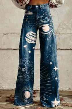 Casual Floral Wide Leg Pants - Y2K Fashion Coquette Aesthetic Grunge Style Cargo Skirt