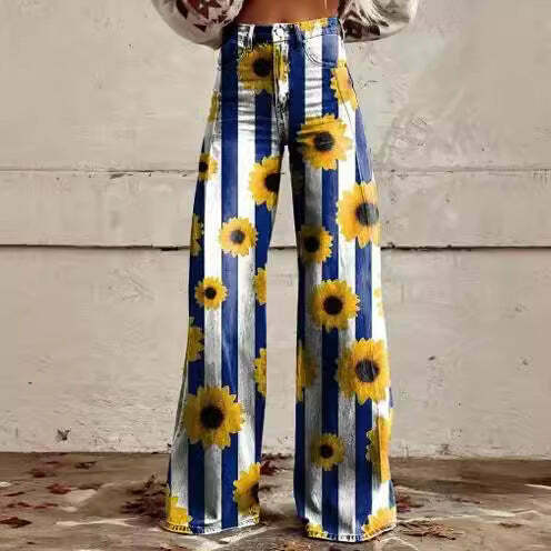 Casual Floral Wide Leg Pants - Y2K Fashion Coquette Aesthetic Grunge Style Cargo Skirt