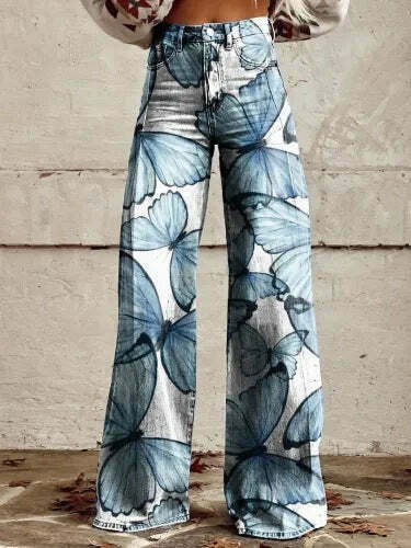 Casual Floral Wide Leg Pants - Y2K Fashion Coquette Aesthetic Grunge Style Cargo Skirt