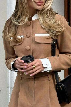 Casual Skirt Suit with Y2K Aesthetic, Grunge Style, and Coquette Vibes - Women's Niche Fashion