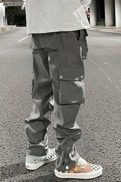 Casual Snap Button Cargo Pants for Women - Y2K Fashion with Coquette Aesthetic