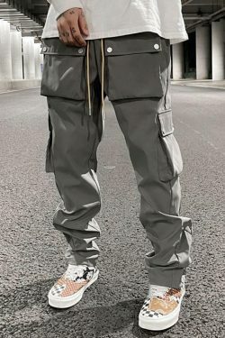 Casual Snap Button Cargo Pants for Women - Y2K Fashion with Coquette Aesthetic