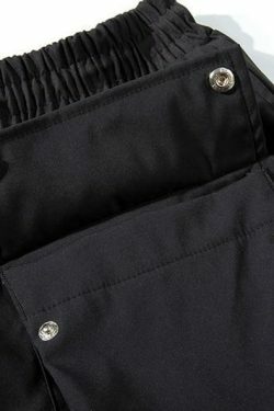 Casual Snap Button Cargo Pants for Women - Y2K Fashion with Coquette Aesthetic