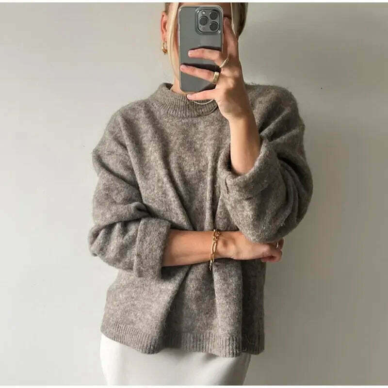 Charm In Cozy Knit Pullover - Y2K Fashion Aesthetic - Grunge Style Cute Tops & Cargo Skirt Charm In Cozy Knit Pullover - Y2K Fashion Aesthetic - Grunge Style Cute Tops & Cargo Skirt