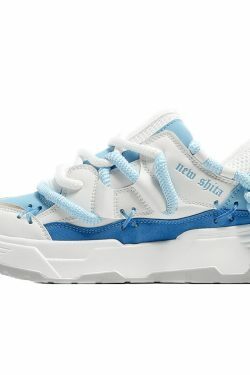 Chunky Lace Platform Sneakers - Y2K Fashion Statement for Women with Coquette and Grunge Aesthetic