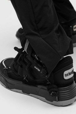 Chunky Lace Platform Sneakers - Y2K Fashion Statement for Women with Coquette and Grunge Aesthetic