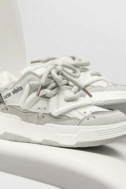 Chunky Lace Platform Sneakers - Y2K Fashion Statement for Women with Coquette and Grunge Aesthetic