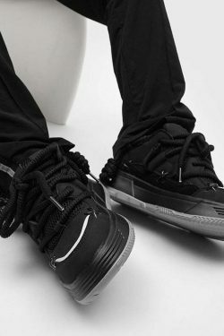Chunky Lace Platform Sneakers - Y2K Fashion Statement for Women with Coquette and Grunge Aesthetic
