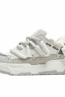 Chunky Lace Platform Sneakers - Y2K Fashion Statement for Women with Coquette and Grunge Aesthetic