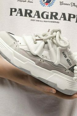 Chunky Lace Platform Sneakers - Y2K Fashion Statement for Women with Coquette and Grunge Aesthetic