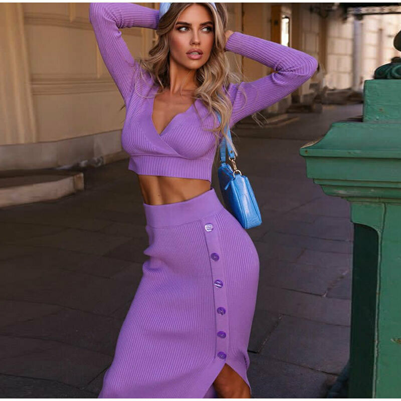 Claire Knitted Crop Top & Skirt Set - Y2K Fashion Coquette Aesthetic Outfit for Women Claire Knitted Crop Top & Skirt Set - Y2K Fashion Coquette Aesthetic Outfit for Women