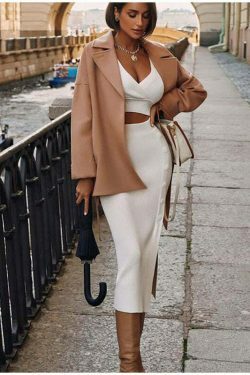 Claire Knitted Crop Top & Skirt Set - Y2K Fashion Coquette Aesthetic Outfit for Women