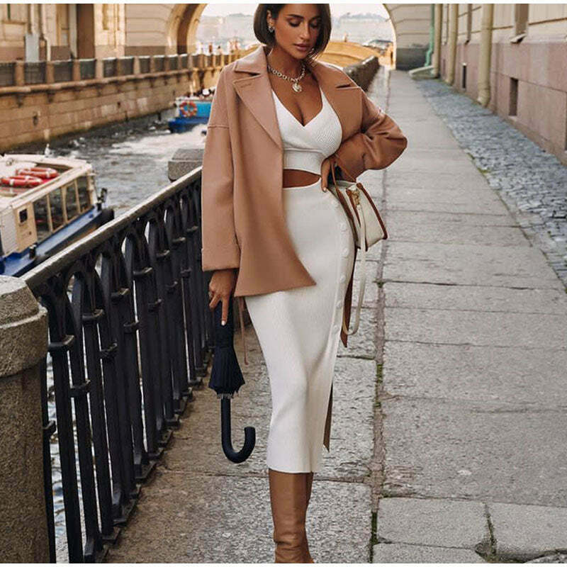 Claire Knitted Crop Top & Skirt Set - Y2K Fashion Coquette Aesthetic Outfit for Women Claire Knitted Crop Top & Skirt Set - Y2K Fashion Coquette Aesthetic Outfit for Women