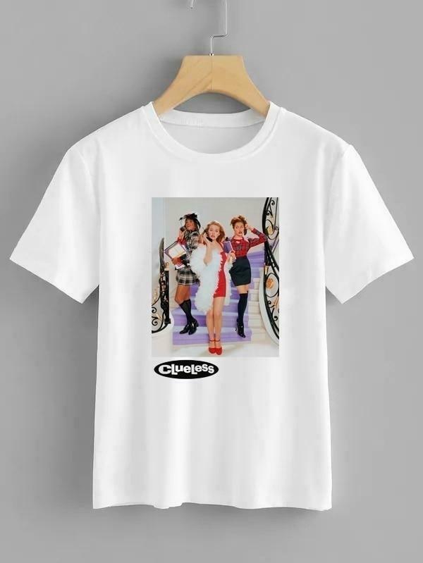 Clueless T-Shirt: Y2K Fashion Tee with Coquette Aesthetic, Grunge Style, and Pastel Goth Vibes Clueless T-Shirt: Y2K Fashion Tee with Coquette Aesthetic, Grunge Style, and Pastel Goth Vibes