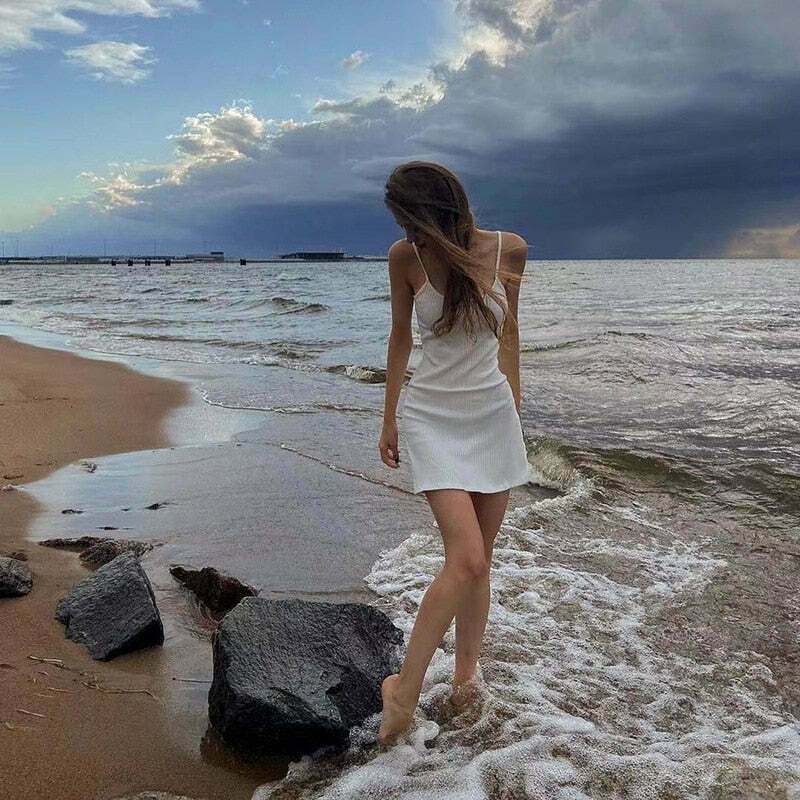 Coastal Charm Cami Dress - Y2K Fashion with Coquette Aesthetic, Grunge Style, and Pastel Goth Vibes Coastal Charm Cami Dress - Y2K Fashion with Coquette Aesthetic, Grunge Style, and Pastel Goth Vibes