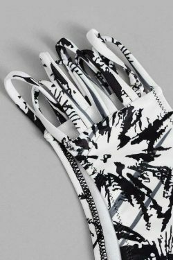 Coco Palm Print Cut Bikini Set - Y2K Fashion Swimwear for Women with Coquette Aesthetic