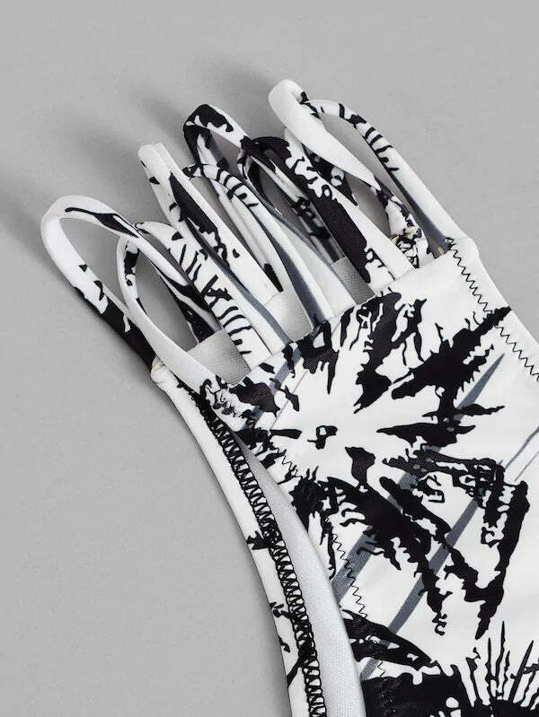 Coco Palm Print Cut Bikini Set - Y2K Fashion Swimwear for Women with Coquette Aesthetic Coco Palm Print Cut Bikini Set - Y2K Fashion Swimwear for Women with Coquette Aesthetic