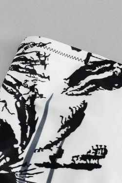 Coco Palm Print Cut Bikini Set - Y2K Fashion Swimwear for Women with Coquette Aesthetic