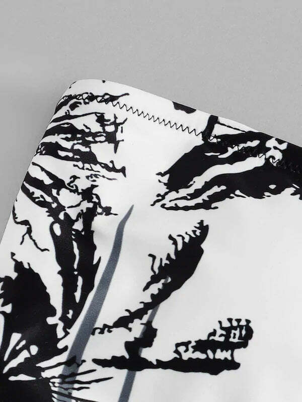 Coco Palm Print Cut Bikini Set - Y2K Fashion Swimwear for Women with Coquette Aesthetic Coco Palm Print Cut Bikini Set - Y2K Fashion Swimwear for Women with Coquette Aesthetic