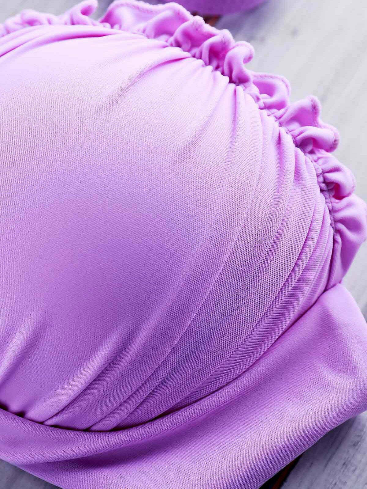 Coconut Palm Print Strapless Bikini Set for Y2K Fashion Enthusiasts Coconut Palm Print Strapless Bikini Set for Y2K Fashion Enthusiasts