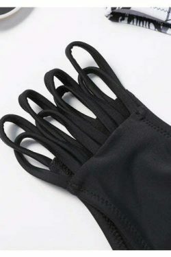 Coconut Palm Reversible Bikini Set - Y2K Fashion Swimwear with Button Detail