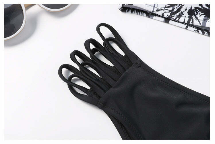 Coconut Palm Reversible Bikini Set - Y2K Fashion Swimwear with Button Detail Coconut Palm Reversible Bikini Set - Y2K Fashion Swimwear with Button Detail