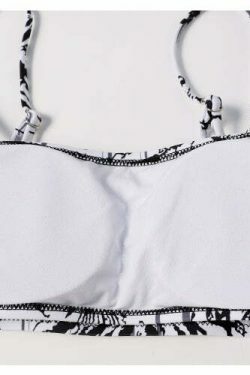 Coconut Palm Reversible Bikini Set - Y2K Fashion Swimwear with Button Detail