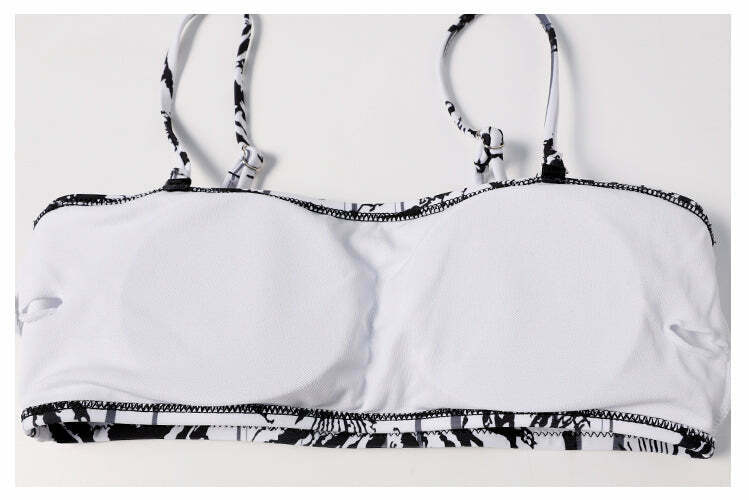 Coconut Palm Reversible Bikini Set - Y2K Fashion Swimwear with Button Detail Coconut Palm Reversible Bikini Set - Y2K Fashion Swimwear with Button Detail