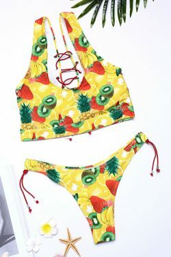 Colorful Hollow Out Tankini Top - Y2K Fashion Swimwear