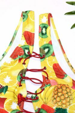 Colorful Hollow Out Tankini Top - Y2K Fashion Swimwear