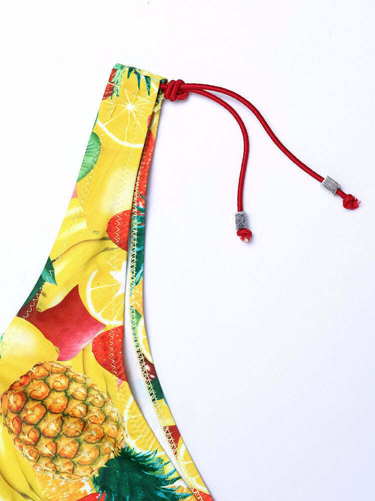 Colorful Hollow Out Tankini Top - Y2K Fashion Swimwear