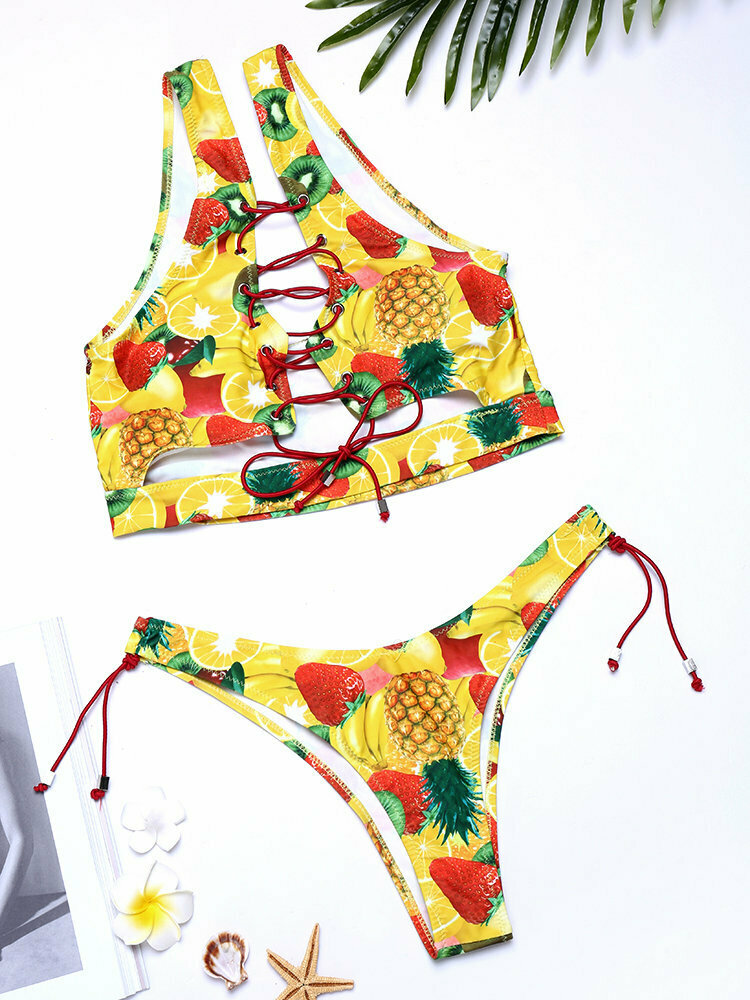 Colorful Hollow Out Tankini Top - Y2K Fashion Swimwear