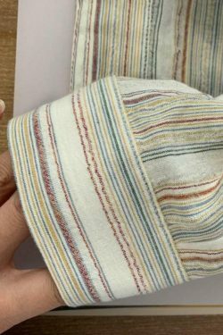 Colorful Stripe Print Button-Up Shirt for Y2K Fashion Enthusiasts