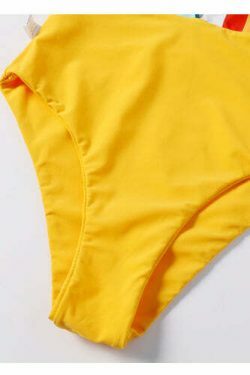 Colorful Striped Cutout Swimsuit with Ties - Y2K Fashion Statement for Women