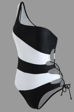 Colorful Striped Swimsuit with High Cut Twist - Y2K Fashion Beachwear for Women