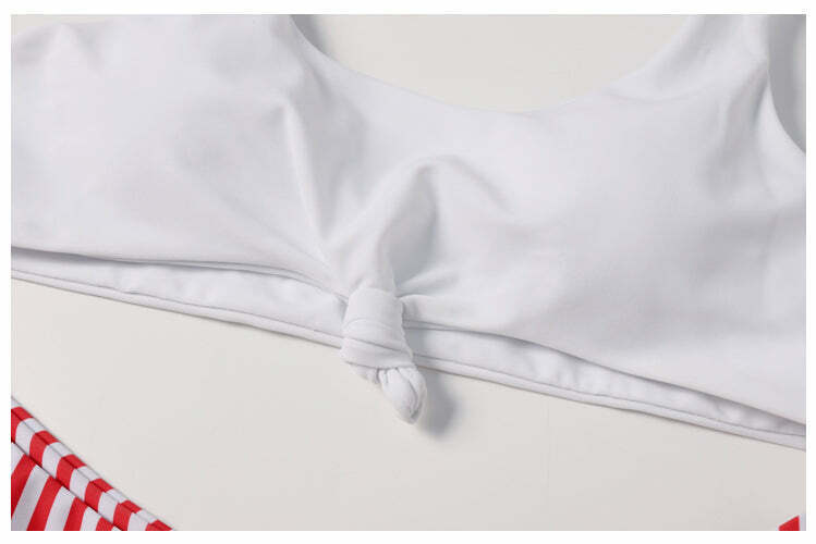 Colorful Striped Thong Bikini Set for Y2K Fashion Enthusiasts Colorful Striped Thong Bikini Set for Y2K Fashion Enthusiasts