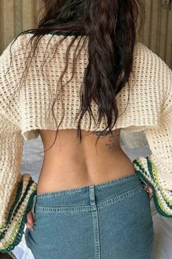 Contrast Color Star Crochet Top: Y2K Fashion Smock - Coquette Aesthetic, Grunge Style, Cute Tops