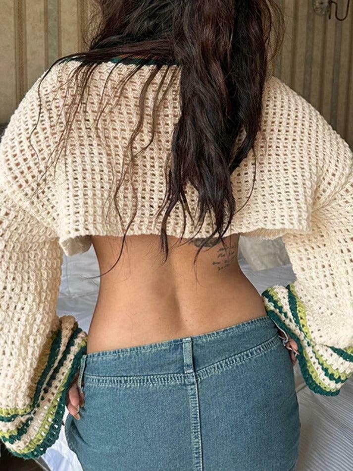 Contrast Color Star Crochet Top: Y2K Fashion Smock - Coquette Aesthetic, Grunge Style, Cute Tops Contrast Color Star Crochet Top: Y2K Fashion Smock - Coquette Aesthetic, Grunge Style, Cute Tops