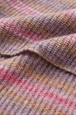 Contrast Color Striped Square Neck Knit Top - Y2K Fashion Aesthetic for Women