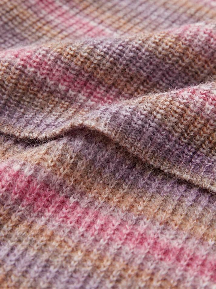 Contrast Color Striped Square Neck Knit Top - Y2K Fashion Aesthetic for Women Contrast Color Striped Square Neck Knit Top - Y2K Fashion Aesthetic for Women