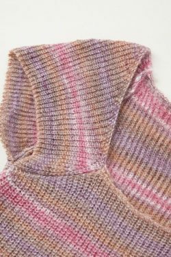 Contrast Color Striped Square Neck Knit Top - Y2K Fashion Aesthetic for Women