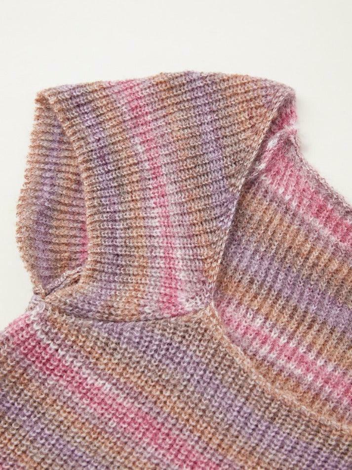 Contrast Color Striped Square Neck Knit Top - Y2K Fashion Aesthetic for Women Contrast Color Striped Square Neck Knit Top - Y2K Fashion Aesthetic for Women