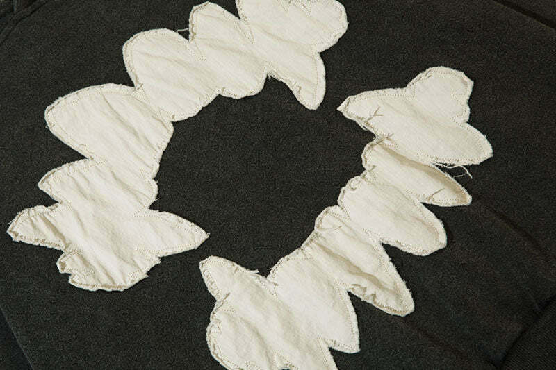 Coquette Aesthetic Acid Wash Hoodie with Fangs Applique - Y2K Fashion Statement Coquette Aesthetic Acid Wash Hoodie with Fangs Applique - Y2K Fashion Statement