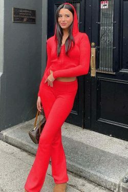 Coquette Aesthetic Alexandra Tracksuit Set - Y2K Fashion Hoodie & Cargo Skirt